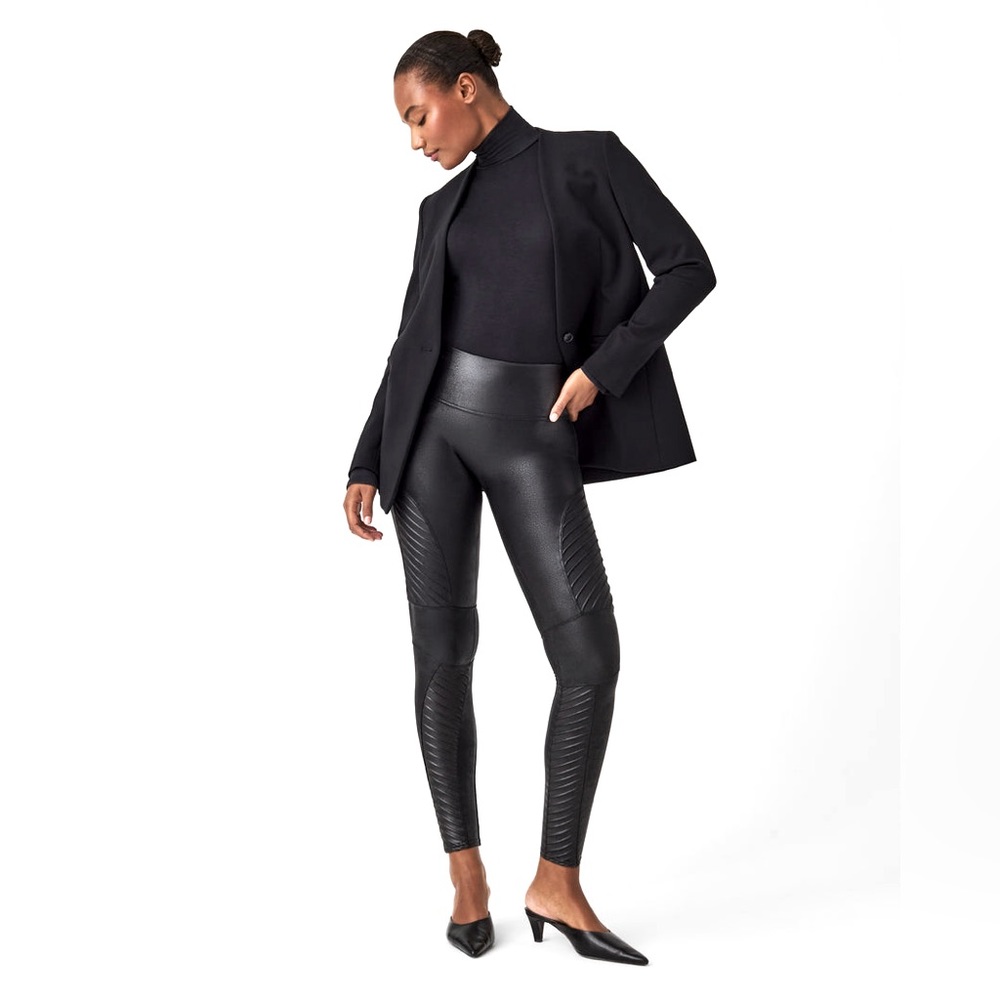 Spanx Faux Leather Moto Leggings. Worn only a handful of times!